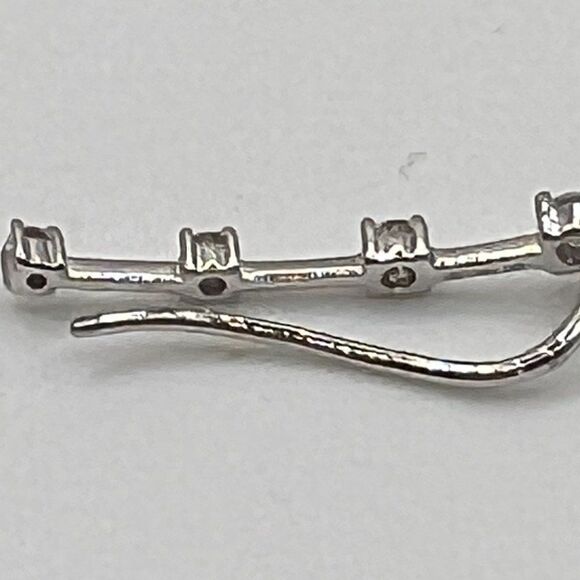 14K White Gold Lab Grown Diamond Earring Climbers - Picture 5 of 6